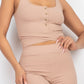 Buttons Scoop Neck Crop Top & Biker Shorts Set