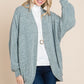 Two Tone Open Front Warm And Cozy Circle Cardigan With Side Pockets