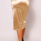 Sexy Gathered Front Crossover Midi Skirt