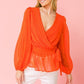 Surplice Neckline Woven Top