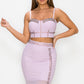 Studded Stone Cami Top & Slit Mini Skirts Set