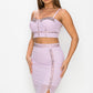 Studded Stone Cami Top & Slit Mini Skirts Set