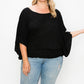 Solid Top Featuring Flattering Wide Sleeves