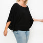 Solid Top Featuring Flattering Wide Sleeves