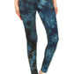 5-inch Long Yoga Style Banded Lined Tie Dye Printed Knit Legging With High Waist