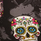 5-inch Long Yoga Style Banded Lined Skull Printed Knit Legging With High Waist