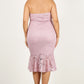 Plus Size Lace, Strapless Bodycon Midi Dress