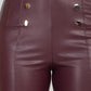 Button-detailed Skinny Pants