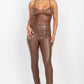 Button-detailed Skinny Pants