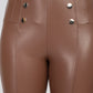 Button-detailed Skinny Pants