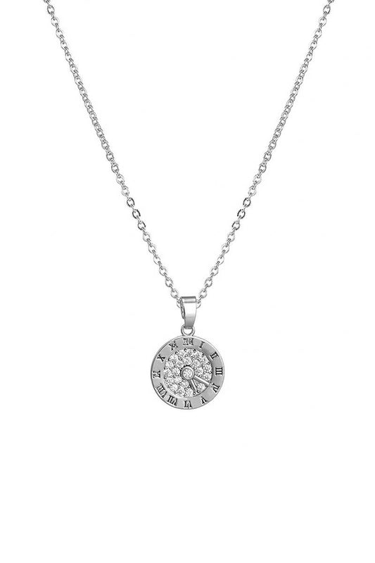 Crystal Clock Round Necklace