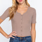 Elbow Slv Rib Knit Cardigan