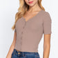 Elbow Slv Rib Knit Cardigan