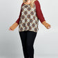 Argyle Printed Waffle Knit Sweater Top
