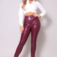 Long Sleeve Crossed Front Back Tie Button Down Cropped Shirt