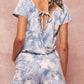 A Star-pattern Tie-dye Knit Romper