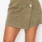 Button-accented Asymmetrical Mini Skort