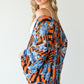 Stripes And Floral Print Lightweight Kimono