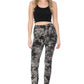 Yoga Style Banded Lined Multi Printed Knit Legging With High Waist