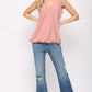 Solid Textured And Sleeveless Surplice Top With Shoulder Tie