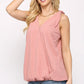 Solid Textured And Sleeveless Surplice Top With Shoulder Tie