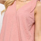 Solid Textured And Sleeveless Surplice Top With Shoulder Tie
