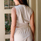 Smocked Hem Sleeveless Crop Top & High Waist Short Set