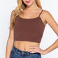 Round Neck W/removable Bra Cup Cotton Spandex Bra Top