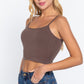 Round Neck W/removable Bra Cup Cotton Spandex Bra Top