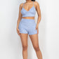 Terry Towel Bralette Top & Mini Shorts Set