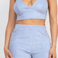 Terry Towel Bralette Top & Mini Shorts Set