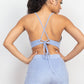 Terry Towel Bralette Top & Mini Shorts Set