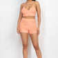 Terry Towel Bralette Top & Mini Shorts Set