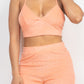 Terry Towel Bralette Top & Mini Shorts Set