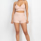 Terry Towel Bralette Top & Mini Shorts Set