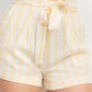 Tie-front Striped Crop Top & Belted Shorts Set
