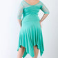 Plus Mint Lace Details Handkerchief Hem Midi Dress
