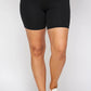 Solid Biker High-waisted Shorts With Elastic Waist