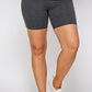 Solid Biker High-waisted Shorts With Elastic Waist