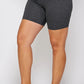 Solid Biker High-waisted Shorts With Elastic Waist
