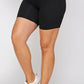 Solid Biker High-waisted Shorts With Elastic Waist