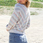 Stripe Knit Cotton Blend Long Sleeve Top