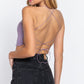 Lace Up Open Cross Back Crop Cami