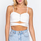 Zippered Cross Rib Knit Crop Cami