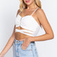 Zippered Cross Rib Knit Crop Cami