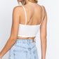 Zippered Cross Rib Knit Crop Cami
