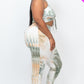 Plus Adjustable Ruched Crop Top And Leggings Set