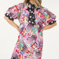 Print Midi Dress With Polka Dot Finish