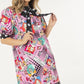 Print Midi Dress With Polka Dot Finish