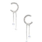 C Shape Rhinestone Dangle Earrng